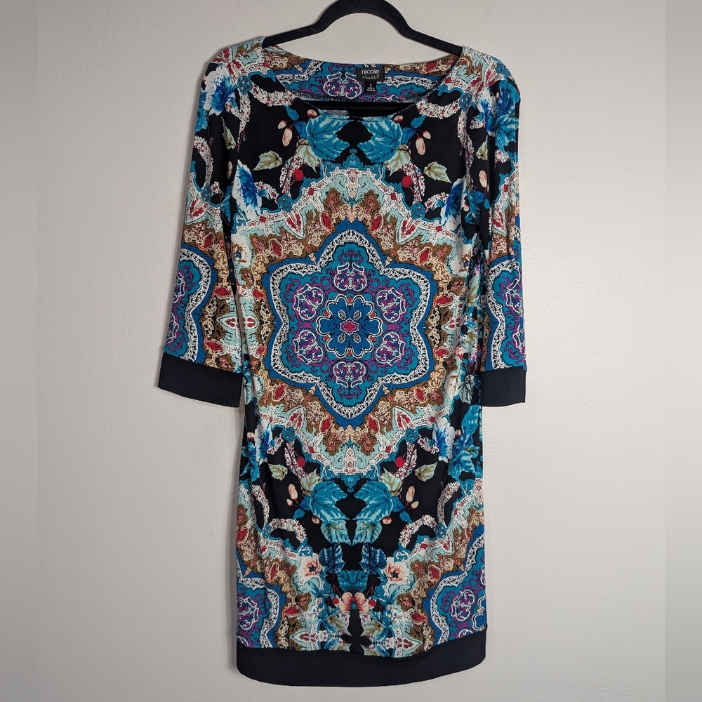 S Nicole by Nicole Miller Artsy Printed Sheath Dress